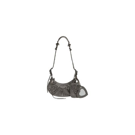 Women's Le Cagole Xs Shoulder Bag With Rhinestones in Grey | Balenciaga US