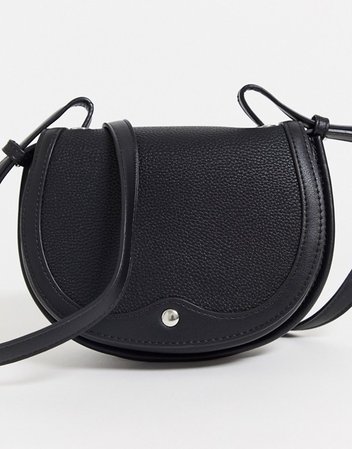 Stradivarius saddle cross body bag in black | ASOS