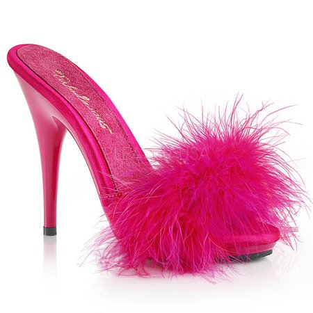 Poise 501F Hot Pink Furry Sandals – BananaShoes