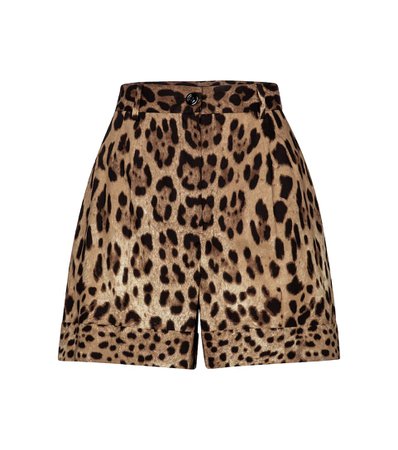 DOLCE & GABBANA Leopard-print cotton-blend shorts