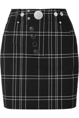 Alexander Wang - Checked Woven Mini Skirt - Black