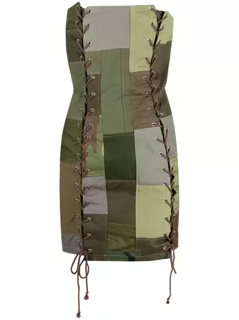 (di)vision Patchwork lace-up Dress