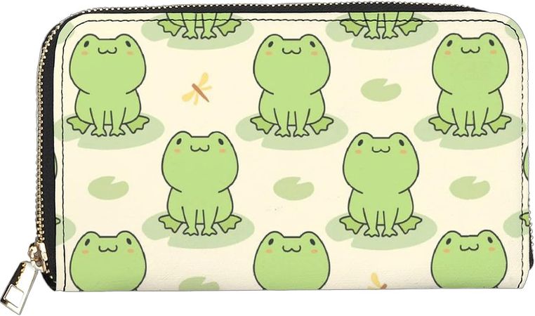 Amazon.com: Qwalnely Cute Frog Leather Wallet for Women Phone Money Credit Card Holder Organizer Kawaii Purse with Durable Zipper for Women Men (Frog) : Clothing, Shoes & Jewelry