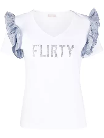 LIU JO Ruffled Shoulder T-shirt - Farfetch