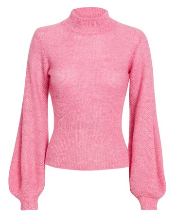 Pink Blouson Sleeve Sweater