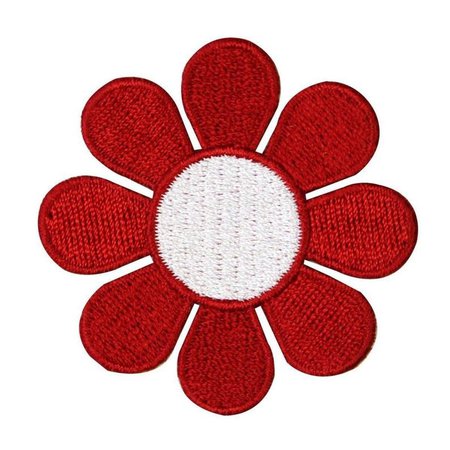 2 INCH Daisy Red with White Center Embroidered Iron On Patch | Etsy