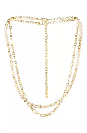 Ettika Set of 2 Freshwater Pearl and Chain Necklaces | Nordstrom