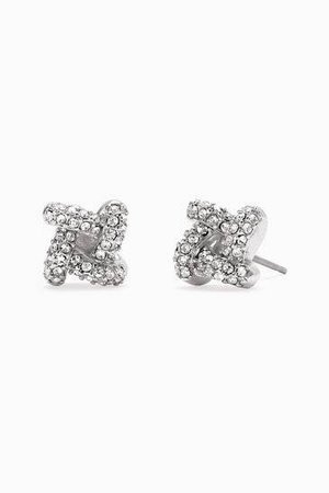 Silver Pave Knot Stud Earrings | Stella & Dot