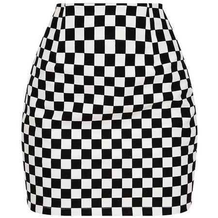 Monochrome Faux Leather Checkerboard Mini Skirt ($30)