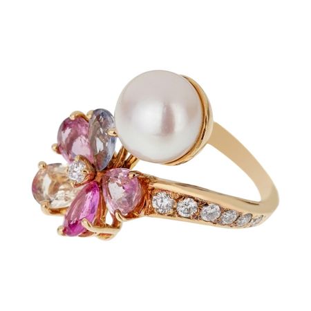 Bvlgari Gold, Cultured Pearl, Sapphire And Diamond Contraire Ring Available For Immediate Sale At Sotheby’s