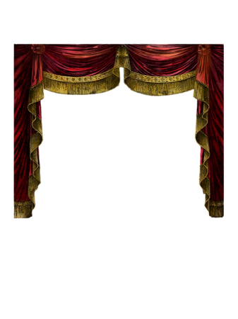 red velvet stage curtains gold fringe theatre png