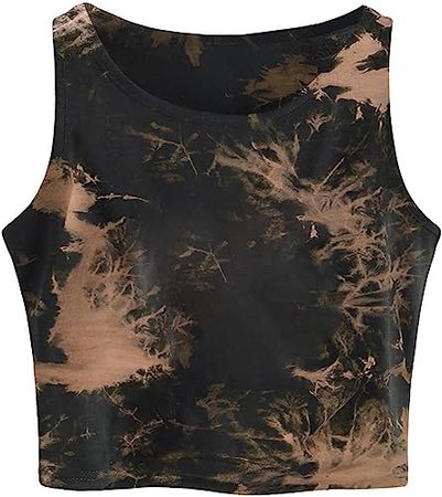 Amazon.com: Remidoo Women's Casual Sleeveless Graphic Cropped Top Crewneck Tank Top Shirts : Clothing, Shoes & Jewelry