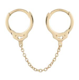 Gold Handcuff Chain Huggie Earring | Adina's Jewels