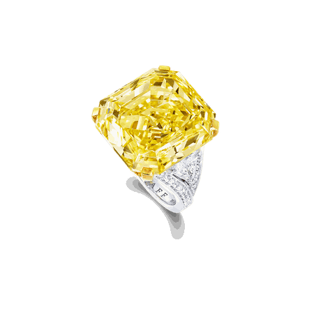 Graff, Emerald Cut Yellow and White Diamond Ring
