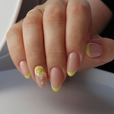 Lemon French Nail Design