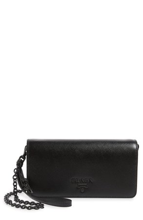 Prada Saffiano Leather Wallet on a Chain | Nordstrom