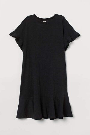 Slub Jersey T-shirt Dress - Black
