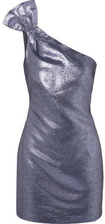 Sarrica One-shoulder Lamé Mini Dress - Navy