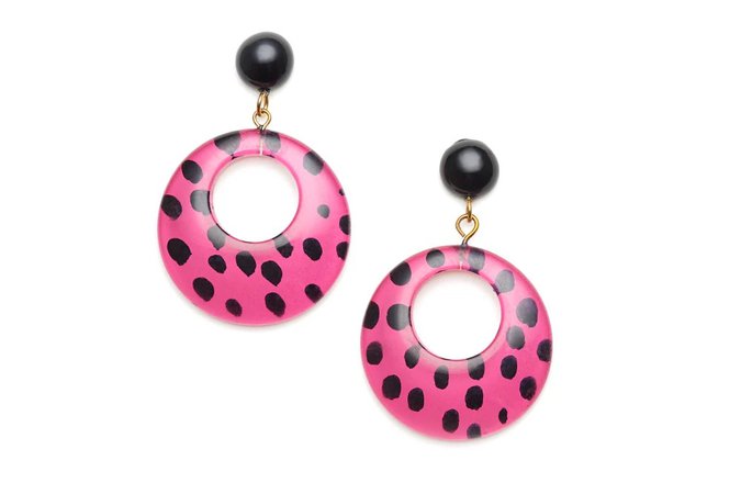 pink leopard earrings