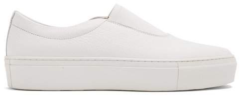 Primury - Basal Slip On Leather Trainers - Womens - White