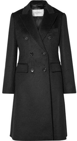 Rigel Double-breasted Camel Hair Coat - Black