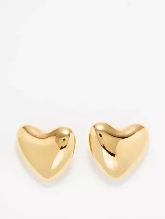 Gold Voluptuous Heart 14kt gold-filled earrings | Annika Inez | MATCHESFASHION US