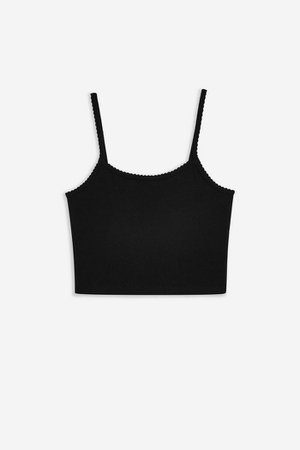 Black Camisole Top with Scallop Straps | Topshop