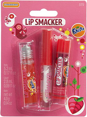Lip Smacker Coca Cola Original and Best Fanta Strawberry Flavoured Set contains Lip Balm/Lip Liquid/Lip Rolly : Amazon.co.uk: Beauty