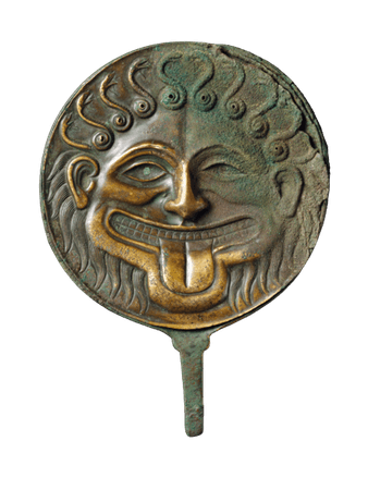 Hand Mirror Decorated with the Head of Medusa