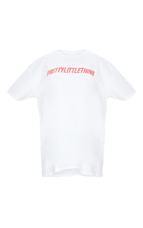 PRETTYLITTLETHING White Oversized Slogan T Shirt Dress | PrettyLittleThing USA