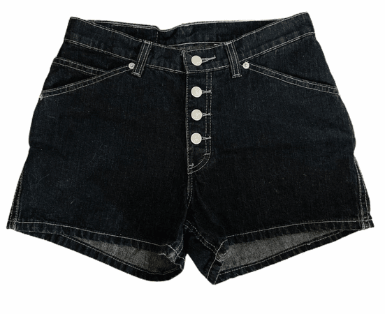 80s black high rise cheeky shorts