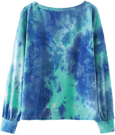 ChainJoy Womens Tie Dye Sweatsuit Long Sleeve Pullover Drawstring Pants with Pockets 2 Pcs Loungewear Pajamas Set(Tie Dye 7, XL) at Amazon Women’s Clothing store
