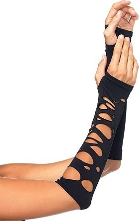 Leg Avenue Women's Distressed Glove Arm Warmers Costume Accessory, O/S, Black at Amazon Women’s Clothing store: Childrens Party Supplies