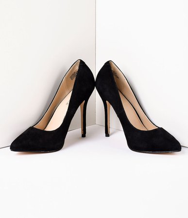 Vintage Style Black Suede Amuse Heels – Unique Vintage