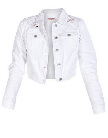 white cropped jean jacket