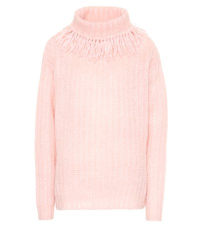 Wool-blend turtleneck sweater