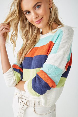 Boxy Striped Sweater | Forever 21