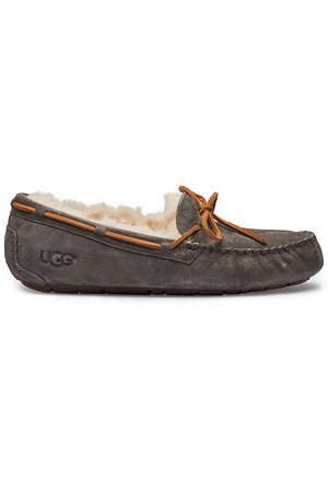UGG - Dakota Suede Slippers with Shearling Insole - grey