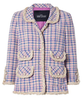 Cream Frayed checked cotton-tweed jacket | THE Marc Jacobs | NET-A-PORTER