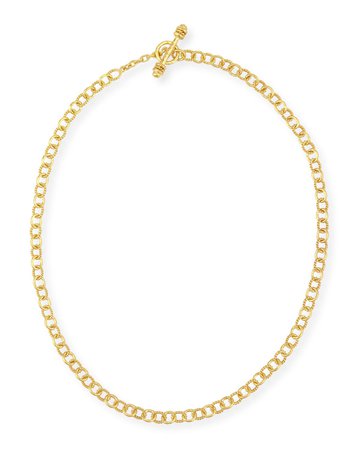 Elizabeth Locke 18" Tiny Sicilian 19K Gold Link Necklace