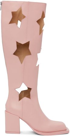 Andrej Gronau SSENSE Exclusive Pink Star Cut Boots | Smart Closet
