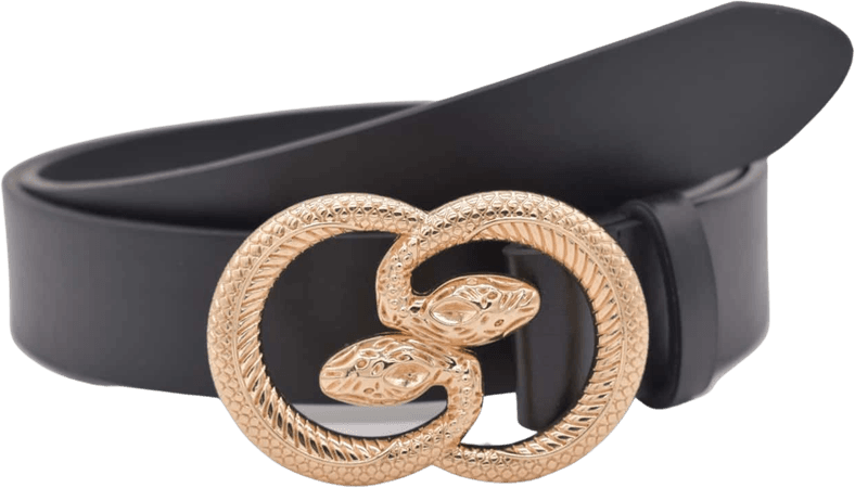 black and gold snake belt