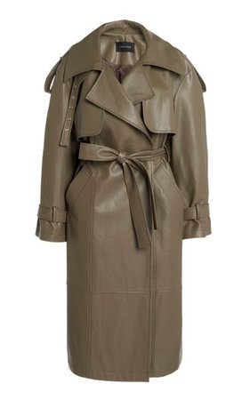 Belted Faux Leather Trench Coat By Low Classic | Moda Operandi