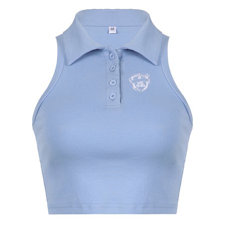Embroidery Preppy Vest Casual Slim Turn-Down Collar Tanks Cropped Slee – Al Grandé Boutique