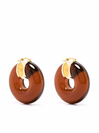 Jil Sander logo hoop earrings
