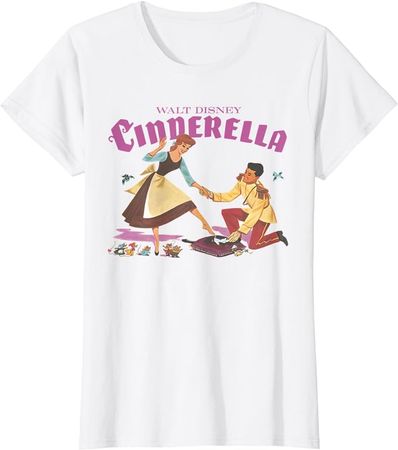 Amazon.com: Disney Cinderella Shoe Fitting Title Logo T-Shirt : Clothing, Shoes & Jewelry
