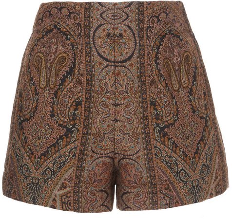 Etro Paisley Wool-Blend Shorts