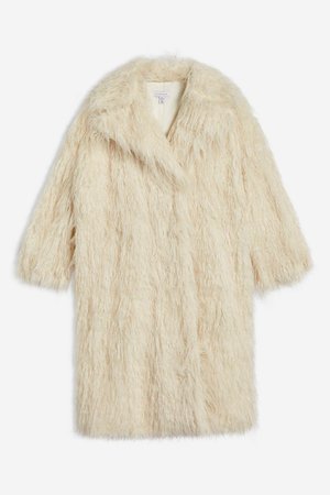Mongolian Faux Fur Coat - Topshop