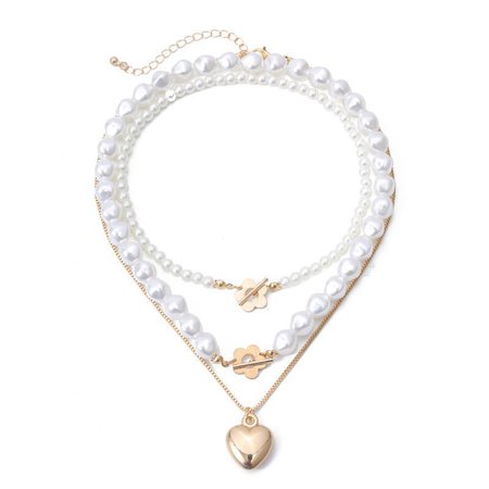 Wholesale Pendant Necklaces Heart Necklace Flower Clasp Simulated Pearl Chain Multilayer Fashion Jewelry Choker Charms For Girls Boho From Trevorariza, $27.66 | DHgate.Com
