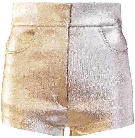 metallic high-rise shorts
